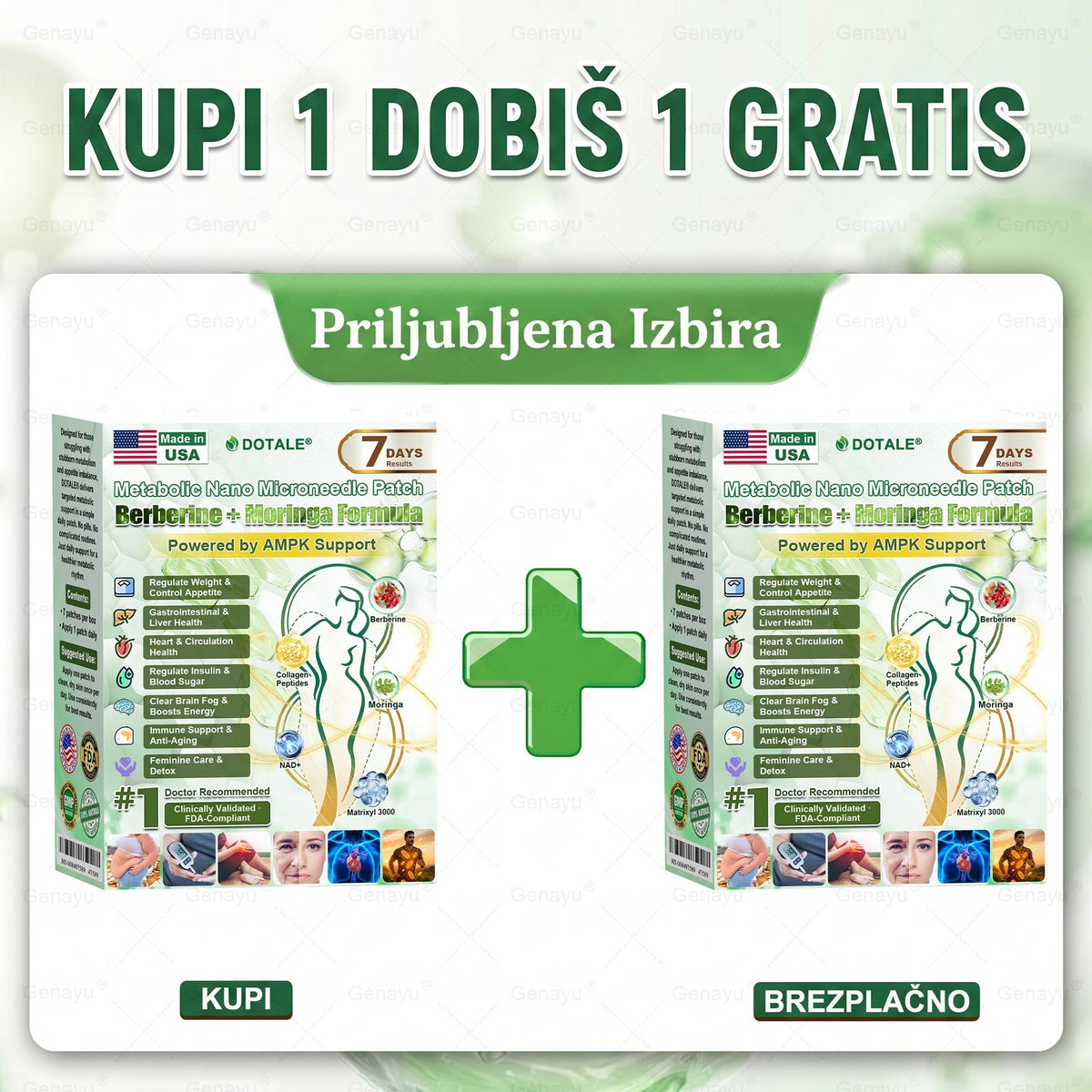 𝑫𝑶𝑻𝑨𝑳𝑬® Presnovni nanomikroiglični obliž (Samo enkrat na dan, vidne spremembe v 7 dneh)