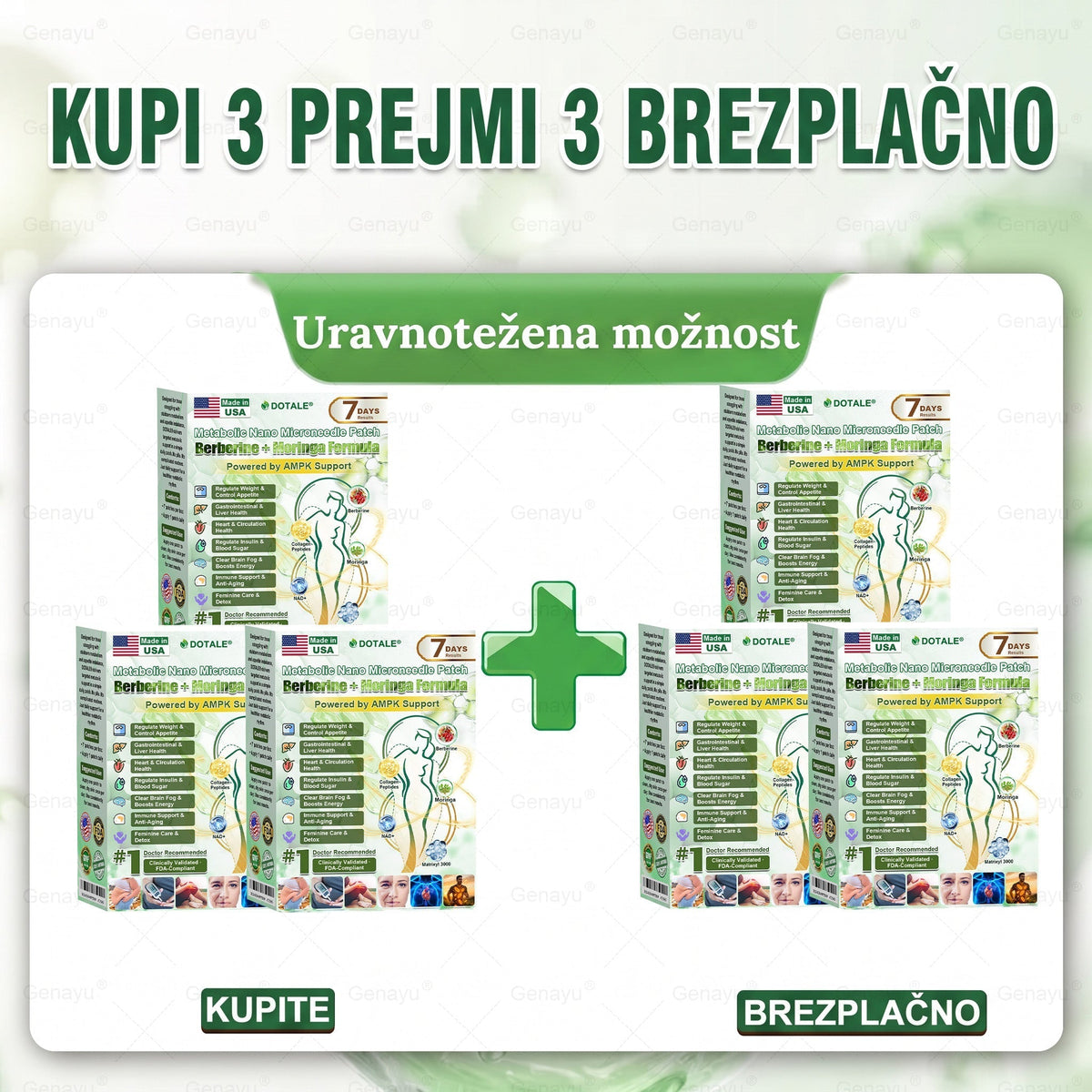 𝑫𝑶𝑻𝑨𝑳𝑬® Presnovni nanomikroiglični obliž (Samo enkrat na dan, vidne spremembe v 7 dneh)