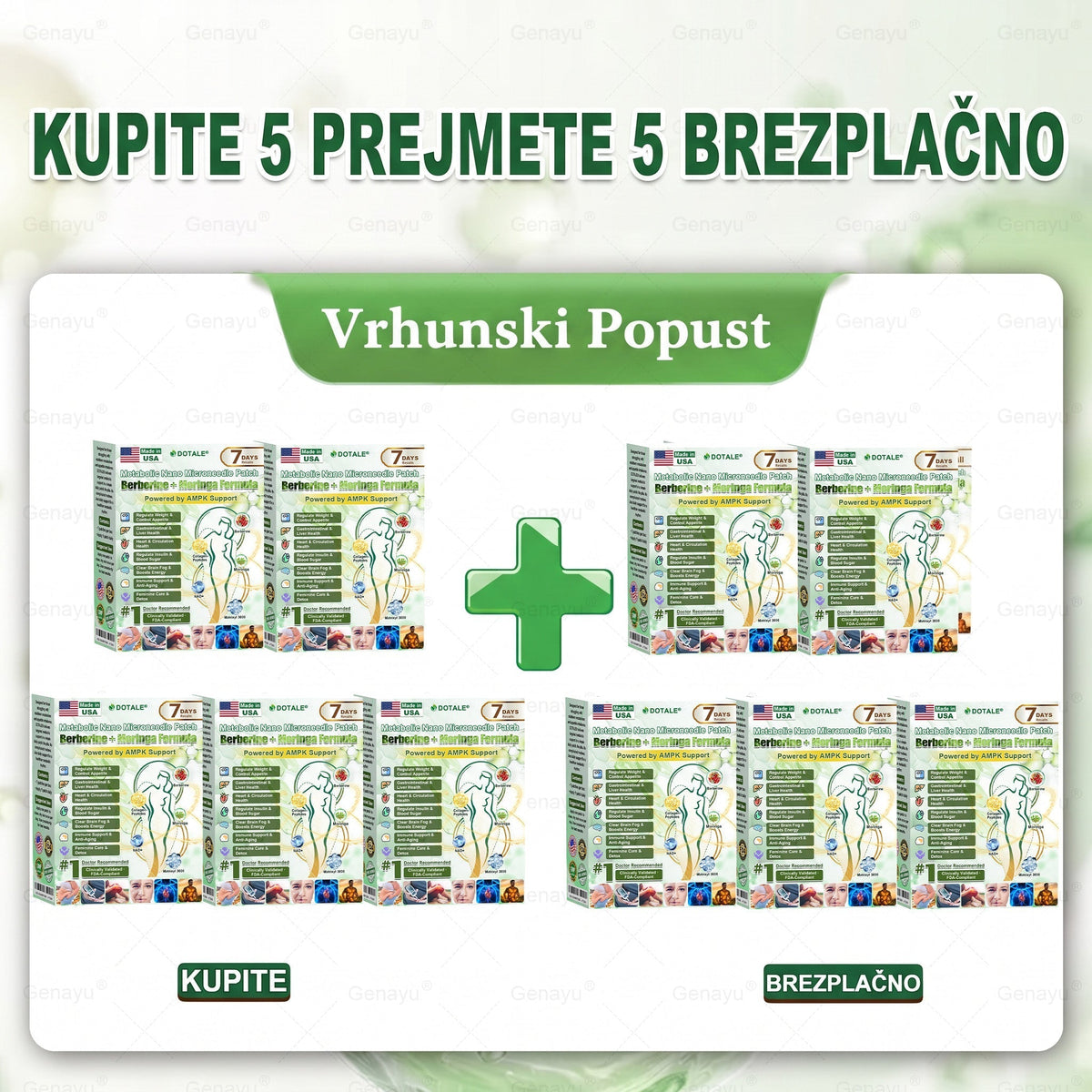 𝑫𝑶𝑻𝑨𝑳𝑬® Presnovni nanomikroiglični obliž (Samo enkrat na dan, vidne spremembe v 7 dneh)