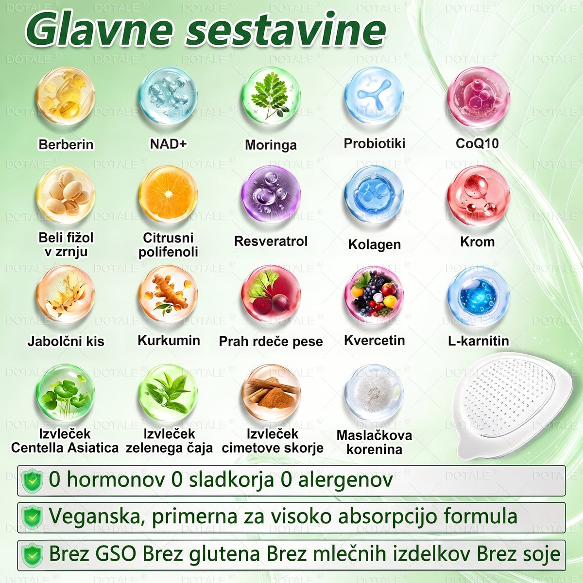 𝑫𝑶𝑻𝑨𝑳𝑬® Presnovni nanomikroiglični obliž (Samo enkrat na dan, vidne spremembe v 7 dneh)