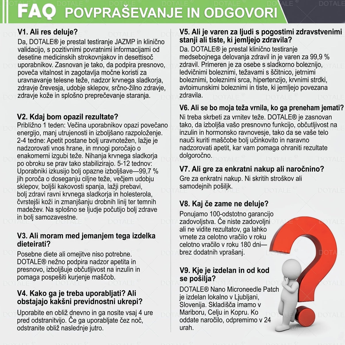 𝑫𝑶𝑻𝑨𝑳𝑬® Presnovni nanomikroiglični obliž (Samo enkrat na dan, vidne spremembe v 7 dneh)