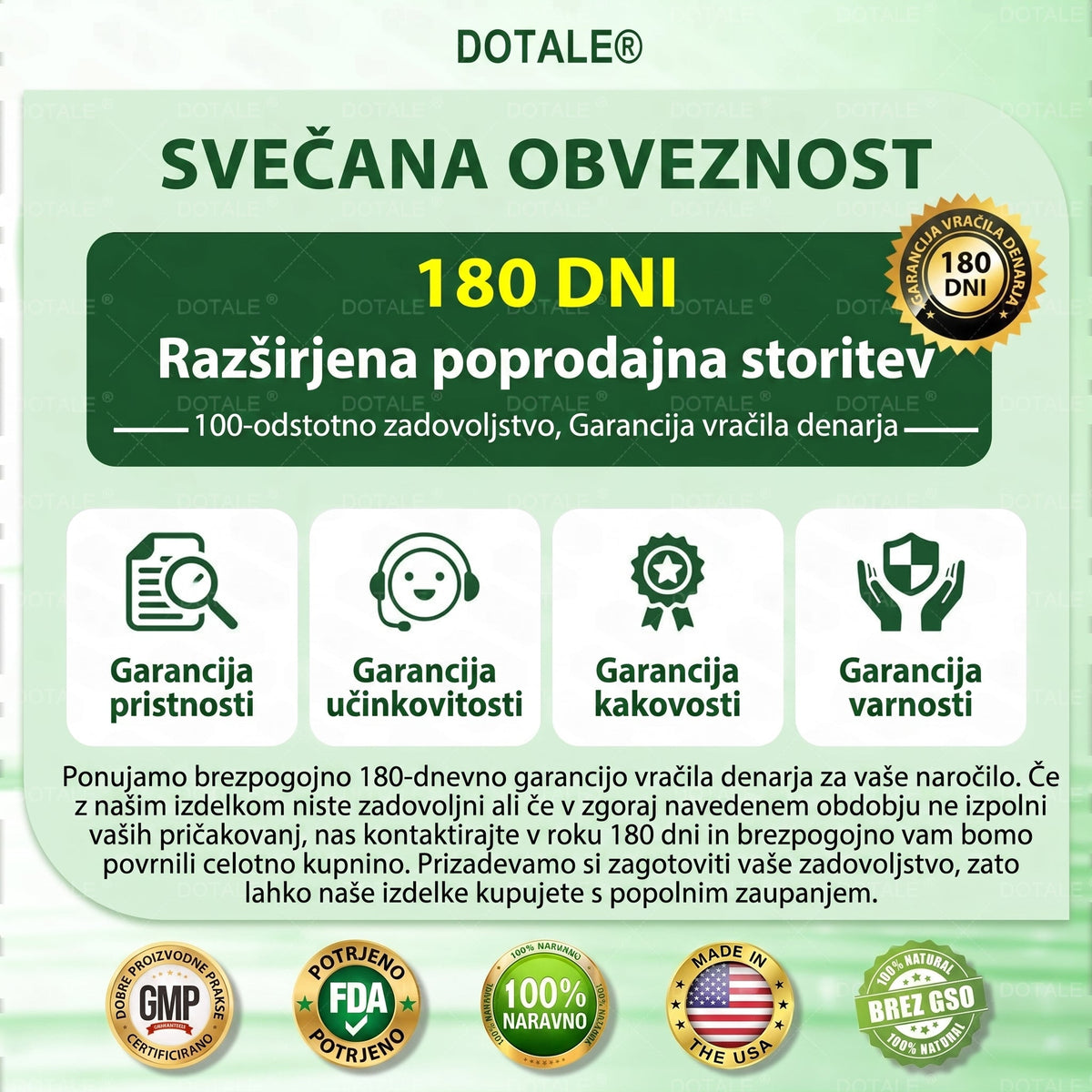 𝑫𝑶𝑻𝑨𝑳𝑬® Presnovni nanomikroiglični obliž (Samo enkrat na dan, vidne spremembe v 7 dneh)